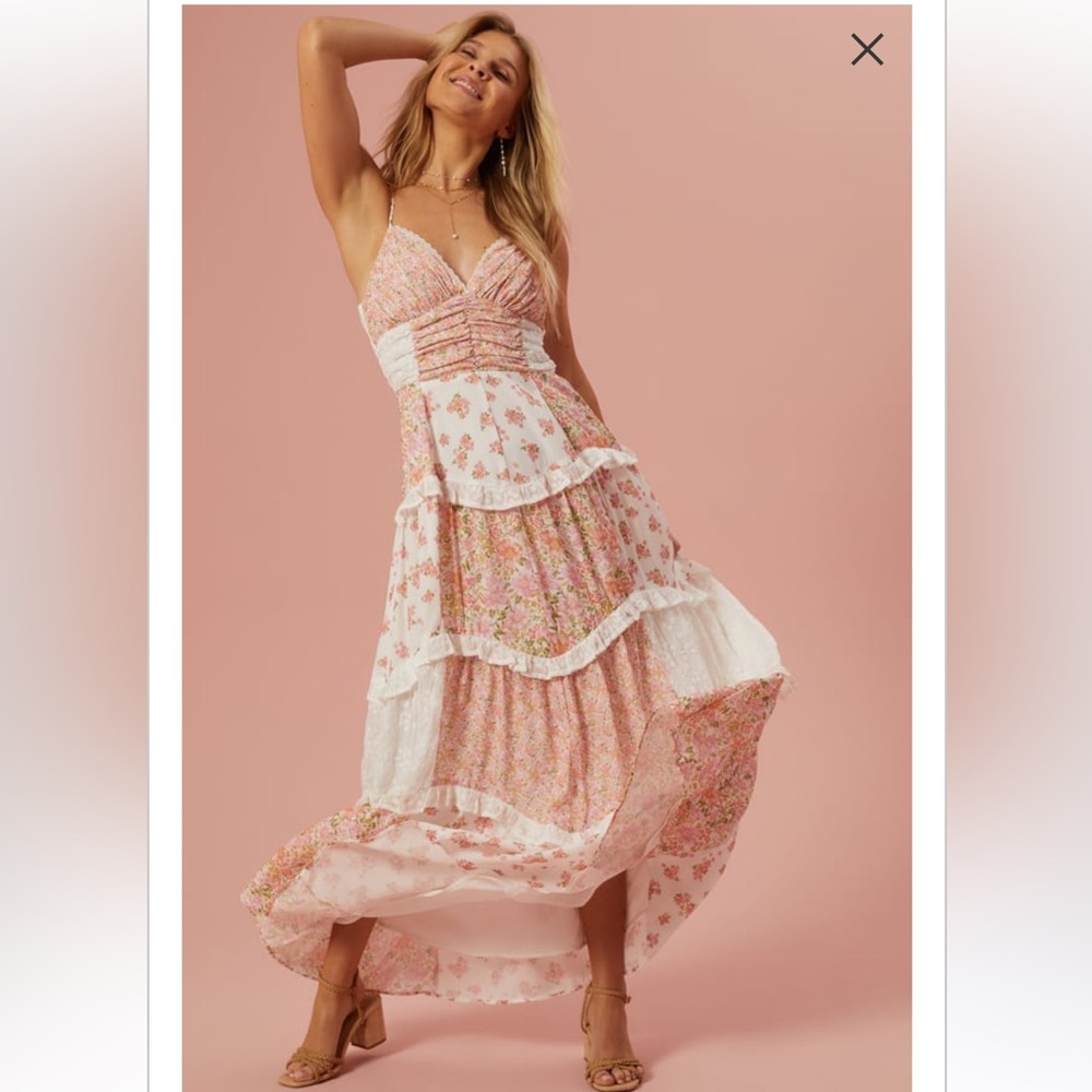 New with tags altard state aderny patchwork floral maxi dress.